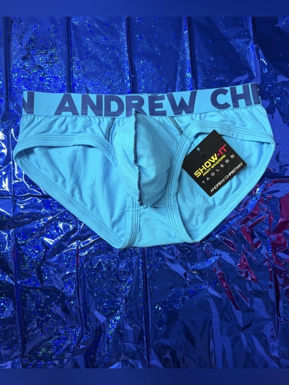 Andrew Christian Show-it Brief Aqua Blue XSmall